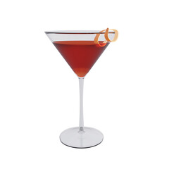 Hanky panky cocktail on white background. 3d rendering