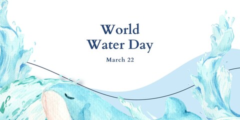 World Water Day Banner. Template. Invitation
