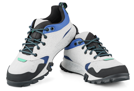 Sports leather boots isolated on transparent background. Full Depth of Field