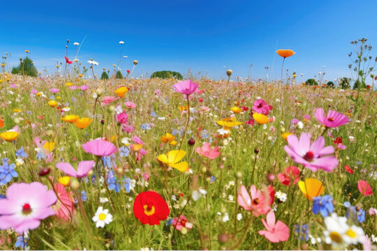 Blumenwiese - Hintergrund Panorama - Sommerblumen 