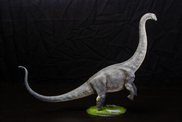 The Brontosaurus dinosaur  in the dark
