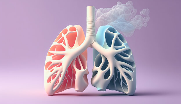 Human Lung model illness, Lung cancer and lung disease, Illustration design element for Medical poster, backgrounds, banners, wallpapers, Cover, Generative AI