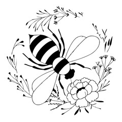  Flower Bee svg, Floral Bee svg file, Save the Bees svg, Bee Kind, Bee Happy, Bee Kind Floral cut file, Floral Bee svg cut file, Honey Bee black and white flower
