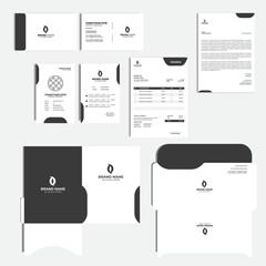 Corporate branding identity design. Stationery mockup vector megapack set. Template for industrial or technical company. 