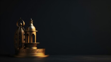 Fototapeta premium Muslim lamp and dates Generative AI