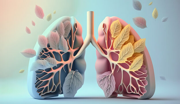 Human Lung model illness, Lung cancer and lung disease, Illustration design element for Medical poster, backgrounds, banners, wallpapers, Cover, Generative AI