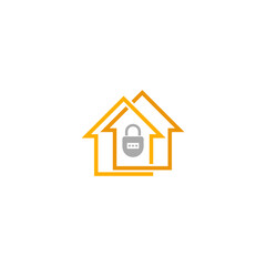 Home security logo design template isolated on white background
