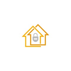 Home security logo design template isolated on white background