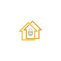 Home security logo design template isolated on white background