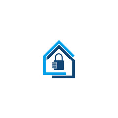 Home security logo design template isolated on white background