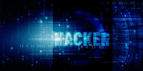 2d illustration cyber crime and internet privacy hacking.Network security,cyber attack,computer virus,ransomware and malware concept