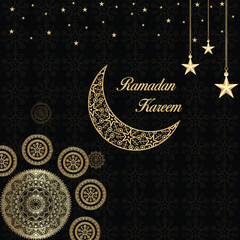 Ramadan Kareem Islamic Greeting Card Background Vector Illustration