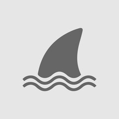 Shark fin vector icon eps 10. Simple isolated illustration.