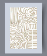 Abstract lines tortuous picture wall art print. Wall artwork for interior design. Printable minimal abstract lines poster. Contemporary decorative background with picture.