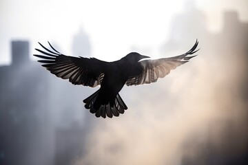 Silhouette of a crow