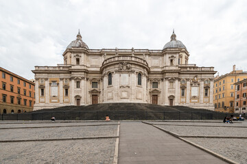Fototapeta na wymiar Rome, Italy - September 16, 2021: View of the back of the Basilica di Santa Maria Maggiore