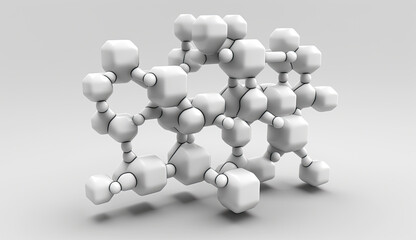 3d illustration of a molecular structure on a smooth background. Generative AI