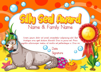 Certificate for kids template with customizable design with playful fonts