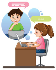 A girl browsing social media