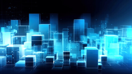 Fototapeta premium Modern hi-tech, science, futuristic technology concept. Abstract digital high tech city design Background. Generative AI