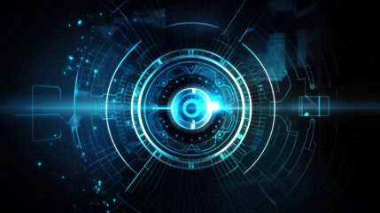 Modern hi-tech, science, futuristic technology concept. Abstract digital high tech city design Background. Generative AI