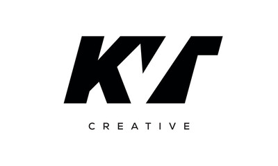 KVT letters negative space logo design. creative typography monogram vector	