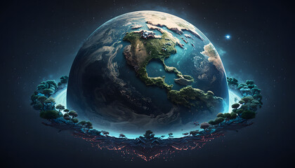 Obraz na płótnie Canvas A planet view from perspective. Generative AI