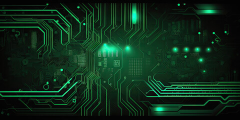 Obraz premium Circuit board background texture - Generative AI