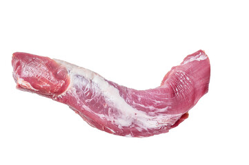 Raw pork tenderloin meat.  Isolated, transparent background.