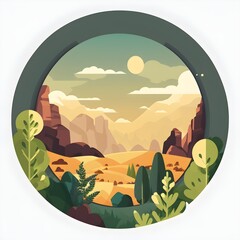 illustration of a landscape with a circle