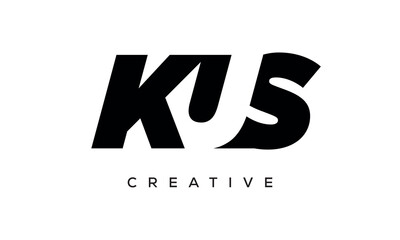 KUS letters negative space logo design. creative typography monogram vector	
