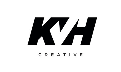 KVH letters negative space logo design. creative typography monogram vector	