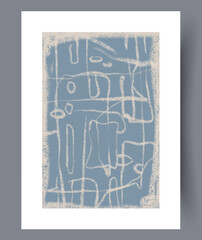 Abstract lines primitive creation wall art print. Contemporary decorative background with creation. Printable minimal abstract lines poster. Wall artwork for interior design.