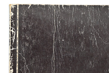 old black cover paper book texture background, page for design