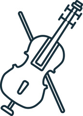 Double Bass line icon. Simple element from musical instruments collection. Creative Double Bass outline icon for web design, templates, infographics and more