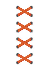Vector image of lacing with red cord