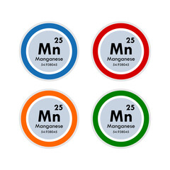 Manganese icon set. vector illustration in 4 colors options for web design