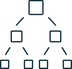 Hierarchical Network line icon. Element sign from networking collection. Hierarchical Network outline icon sign for web design, infographics and more.