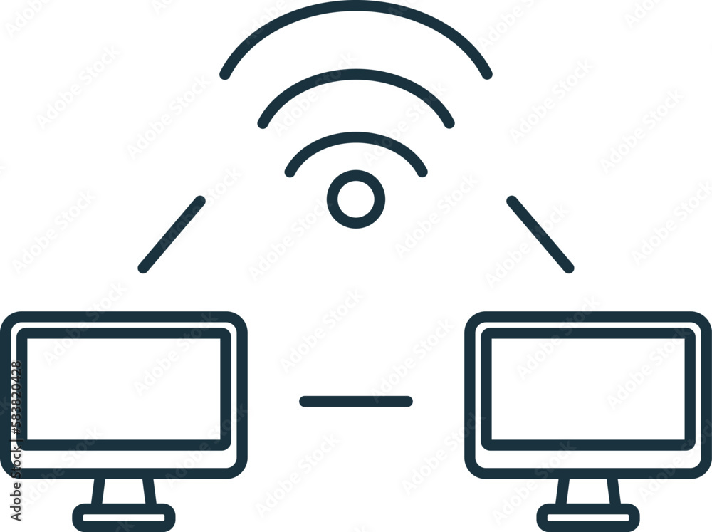 Poster local area networking line icon. element sign from networking collection. local area networking outl