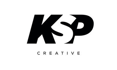 KSP letters negative space logo design. creative typography monogram vector	