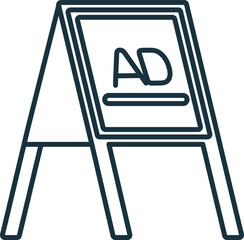 Pop Out Stand line icon. Colored element sign from outdoor advertising collection. Outline Pop Out Stand icon sign for web design, infographics and more.