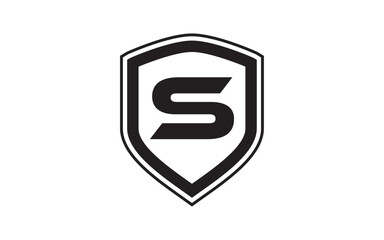 Initial S with shield vector logo design