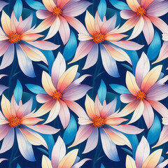 Abstract floral seamless background - AI generated image