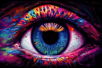 Abstract Colorful Illustration of an Eye - Close Up