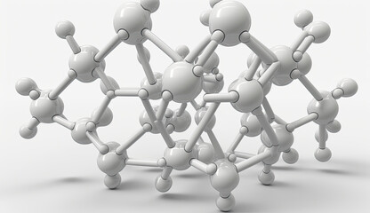 Fototapeta premium 3d illustration of a molecular structure on a smooth background. Generative AI