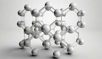 Obraz premium 3d illustration of a molecular structure on a smooth background. Generative AI