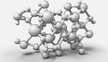 Obraz premium 3d illustration of a molecular structure on a smooth background. Generative AI