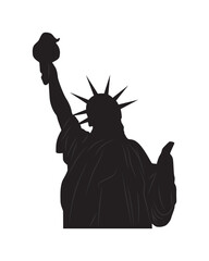 Black Liberty logo vector. Statue of Liberty silhouette.