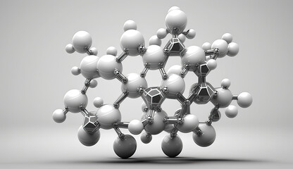3d illustration of a molecular structure on a smooth background. Generative AI