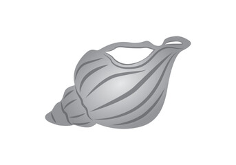 Tropical Sea shell vector isolated on white. Nautical life icon.